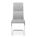 Jedilni stol THELMA siva . Jedilni stol THELMA je modernega dizajna. Noge so narejene iz trpežnega jekla v krom barvi. Kar daje stolu pridih prefinjenosti.