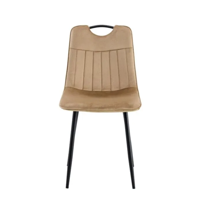 Jedilni stol VALERIO velvet beige Jedilni stol VALERIO velvet beige . Jedilni stol VALERIO velvet beige je odlična rešitev za kombiniranje v minimalističen ali industrijski stil prostora.