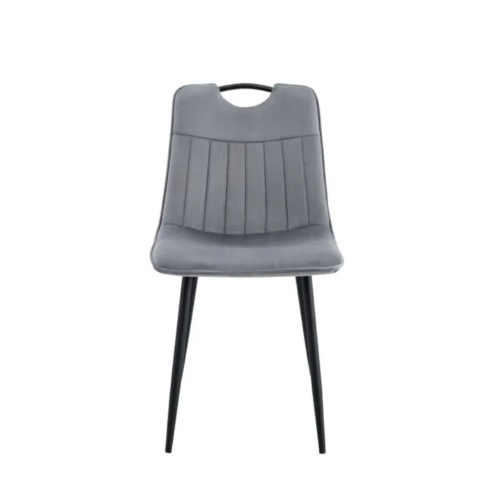 Jedilni stol VALERIO velvet siva Jedilni stol VALERIO velvet siva . Jedilni stol VALERIO velvet siva je odlična rešitev za kombiniranje v minimalističen ali industrijski stil prostora.