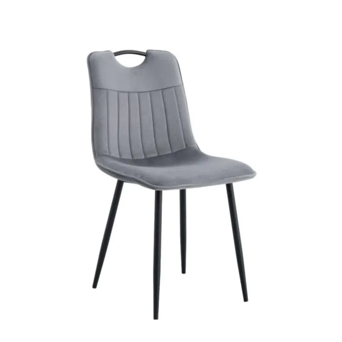 Jedilni stol VALERIO velvet siva Jedilni stol VALERIO velvet siva . Jedilni stol VALERIO velvet siva je odlična rešitev za kombiniranje v minimalističen ali industrijski stil prostora.