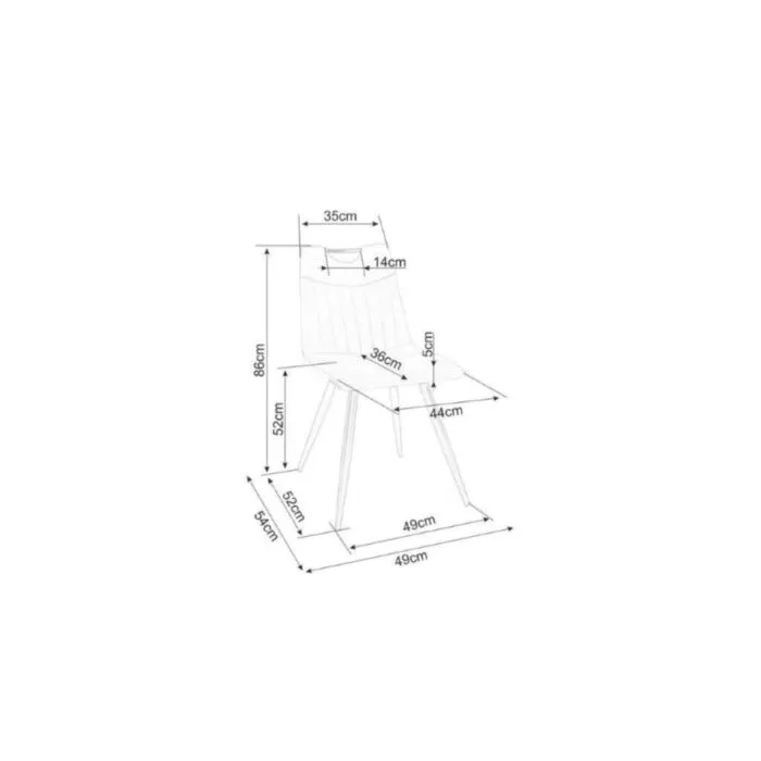 Jedilni stol VELJA Jedilni stol VELJA . Jedilni stol VELJA je narejen iz kvalitetne nežne žametne tkanine, mehke na otip. Katera stolu daje prefinjen in luksuzen videz. Ogrodje