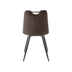 Jedilni stol VELJA2 . Jedilni stol VELJA2 je narejen iz kvalitetne mehke žametne tkanine. Kar stolu nudi udobje. Ogrodje je iz črne mat kovine. Stol je