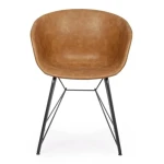 Jedilni stol WARHOL vintage rjav . Jedilni stol WARHOL vintage rjav ima jeklene noge, ki zagotavljajo stabilnost in trpežnost. Sedež je izdelan iz