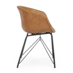 Jedilni stol WARHOL vintage rjav . Jedilni stol WARHOL vintage rjav ima jeklene noge, ki zagotavljajo stabilnost in trpežnost. Sedež je izdelan iz