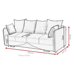 Kavč ALFONZO . Kavč ALFONZO je moderen in eleganten. Narejen je iz kvalitetnega blaga. Kavč je vzmeten z Bonell vzmetenjem, zato je spanje na njem udobno.