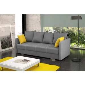 Kavč ALFONZO . Kavč ALFONZO je moderen in eleganten. Narejen je iz kvalitetnega blaga. Kavč je vzmeten z Bonell vzmetenjem, zato je spanje na njem udobno.