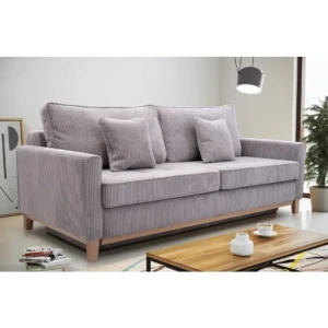 Kavč AMIS . Kavč AMIS je prijetnega izgleda, narejen je iz trpežnega blaga in ogrodja. Ima tudi možnost raztegnitve v pomožno ležišče in prostor za