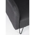 Kavč BRIDJET črna . Kavč BRIDJET je narejen iz lesa (evkaliptus), noge so kovinske (prašno barvane). Obloga je iz poliuretanske pene, prevleka pa je iz