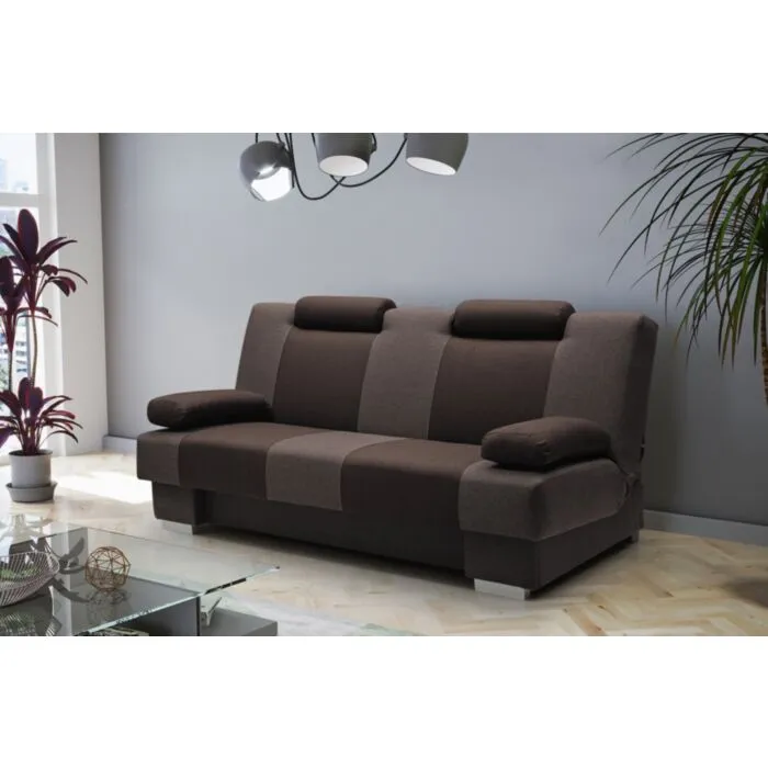 Kavč CHANDLER Kavč CHANDLER . Kavč CHANDLER je praktičen kavč z možnostjo raztega. Na voljo je v štirih barvnih kombinacijah. Material: - Ogrodje: les, kromirane noge