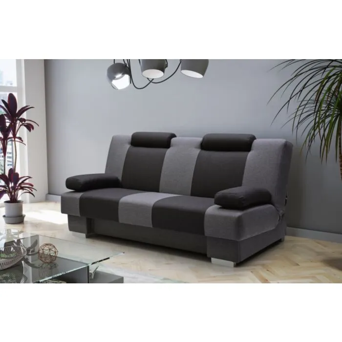 Kavč CHANDLER Kavč CHANDLER . Kavč CHANDLER je praktičen kavč z možnostjo raztega. Na voljo je v štirih barvnih kombinacijah. Material: - Ogrodje: les, kromirane noge