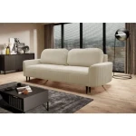 Kavč ENA . Kavč ENA je moderen in eleganten kavč z lepimi, okrasnimi šivi, ki bo zagotovo krasil marsikatero dnevno sobo. Tanke, črne noge, udobne blazine