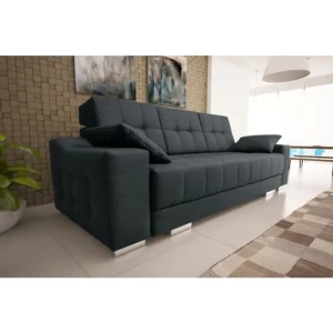 Kavč JAGO . Kavč JAGO je praktičen in eleganten. Narejen je iz kvalitetnega blaga in ima valovito vzmetenje. Kavč se raztegne, tako da se lahko na njem