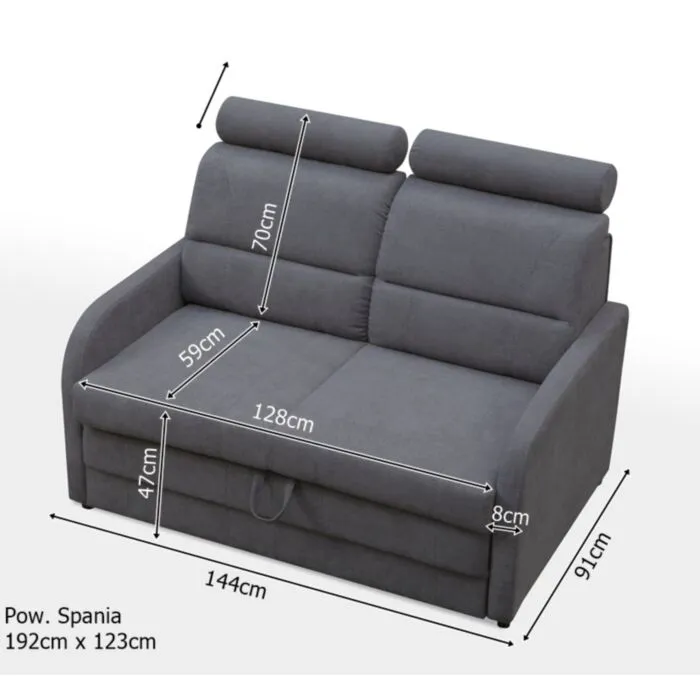 Kavč KLIF Kavč KLIF . KLIF je moderen in eleganten raztegljiv kavč iz kakovostne tkanine. Je vzmeten z Bonell vzmetenjem, zato je spanje na njem udobno. Ima prostor za