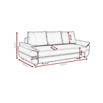 Kavč KRISTA je praktičen in eleganten. Narejen je iz umetnega usnja. Kavč je vzmeten z Bonell vzmetenjem, zato je spanje na njem udobno. Pri raztegnitvi vam