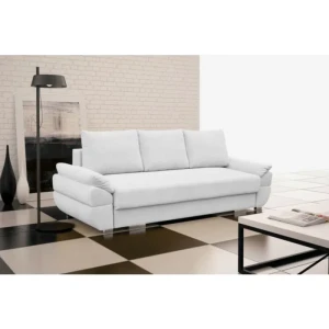 Kavč KRISTA . Kavč KRISTA je praktičen in eleganten. Narejen je iz umetnega usnja. Kavč je vzmeten z Bonell vzmetenjem, zato je spanje na njem udobno. Pri