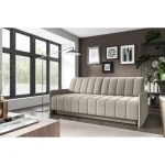 Kavč MELANI 3 . Kavč MELANI je idealen kos pohištva, da popestri prostor. Narejen je iz kvalitetnih materialov in kakovostnega blaga. Kavč je vzmeten.