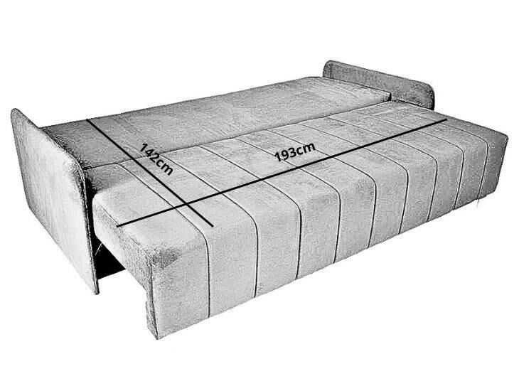 Kavč MELANI 3 Kavč MELANI je idealen kos pohištva, da popestri prostor. Narejen je iz kvalitetnih materialov in kakovostnega blaga. Kavč je vzmeten. Raztegne se v