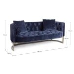 Kavč MIDWAY modra . Kavč MIDWAY modra je narejen iz poliuretanske pene, ki je oblečena v poliester ki je prijeten kot žamet. Strukturo ima iz hrastovega