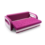 Kavč MILLY . Kavč MILLY je živahen in sodoben kavč, primeren za dnevni prostor ali otroško sobo. Narejen je iz kvalitetnega blaga. Pri raztegnitvi vam