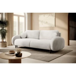 Kavč NEBO . Kavč NEBO je udoben in moderen kavč, naklonjen dizajnu iz starejših časov. Zaobljene, mehke oblike, strukturna tkanina, okrasne blazine in