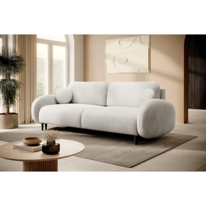 Kavč NEBO Kavč NEBO . Kavč NEBO je udoben in moderen kavč, naklonjen dizajnu iz starejših časov. Zaobljene, mehke oblike, strukturna tkanina, okrasne blazine in