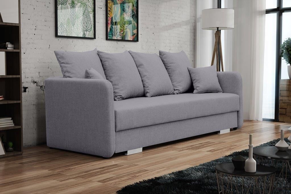 Kavč SENEKA je praktičen in eleganten. Narejen je iz kvalitetnega blaga. Pri raztegnitvi vam pomaga mehanizem. Kavč ima predal za spravljanje posteljnine.