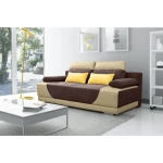 Kavč TRENT . Kavč TRENT je praktičen in eleganten. Narejen je iz kvalitetnega blaga in umetnega usnja. Kavč je vzmeten z Bonell vzmetenjem, zato je spanje