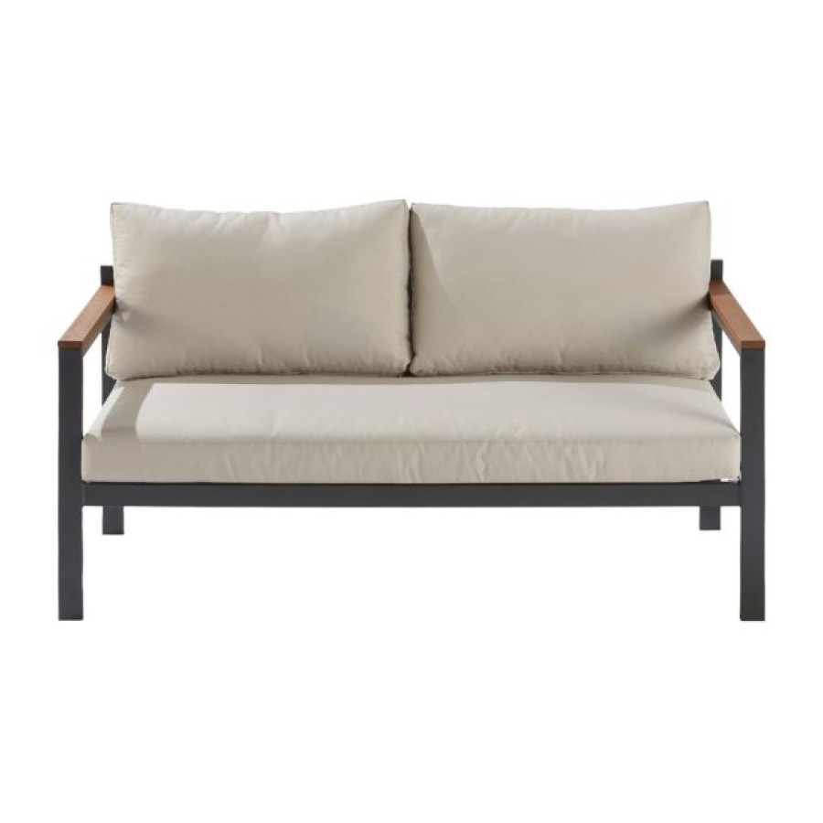 KAVČNA GARNITURA ORIS II ALU/EUC SOFA2P+2AC+MIZA D.GR/BEŽ BLAZINA - slika 3
