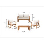 KAVČNA GARNITURA SOLARIS COMPACT 4P FSC AKACIJA BEŽ MEDEN LES - slika 12