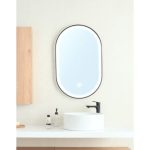 KLASIČNO OGLEDALO FEROTEHNA FRAME OVAL B5080 ČRNO 50X80 LED ROČNO STIKALO - slika 4