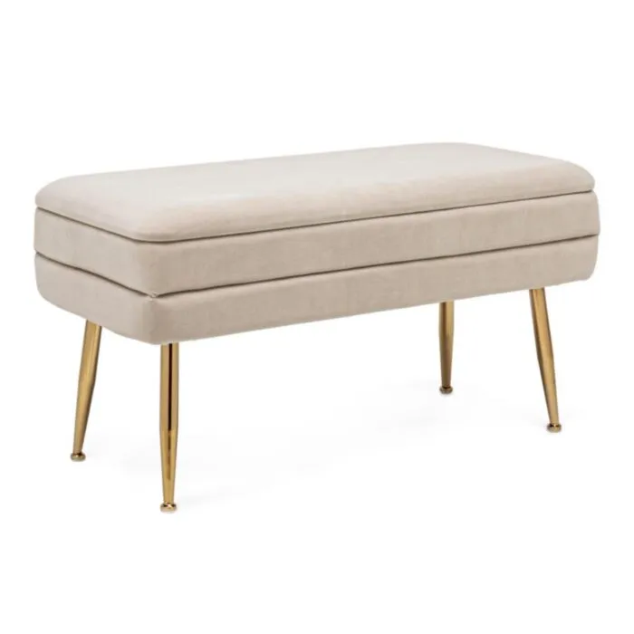 Klop PAVLINA bež . Klop PAVLINA je eleganten kos pohištva, ki popestri vaš prostor. Njen poseben dizajn vas bo navdušil, saj prinese vašemu prostoru