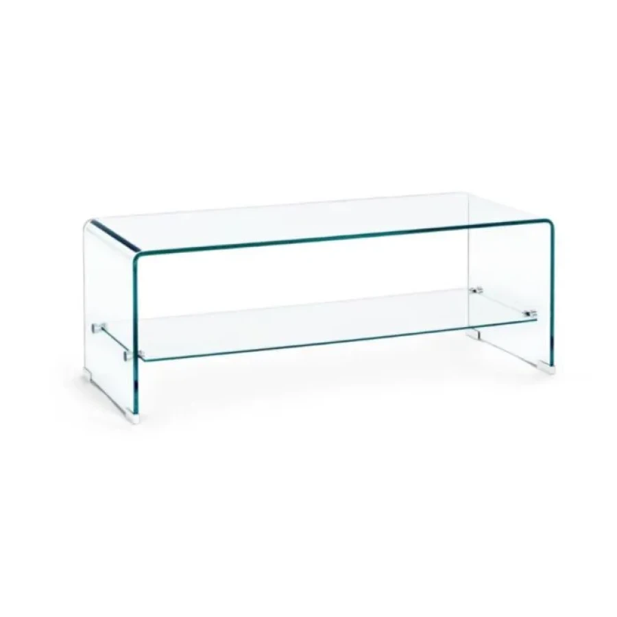 Klubska miza 2P IRIDE 100X40 . Klubska miza IRIDE je izdelana iz 10mm debelega stekla. Polica je iz kaljenega stekla debeline 5mm. Dimenzije: širina: 100cm