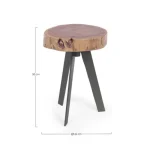 Klubska miza ARON D32 ima vrh iz lesa in jeklene noge. Oblike in velikosti, ki jih tvori les, so samo okvirne, izdelek se lahko razlikuje od slike. Dimenzije: