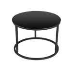 Klubska miza ATLANTIDA ČRNA . Klubska miza ATLANTIDA ČRNA. Mizna plošča je narejena iz stekla. Okvir mize je iz kovine v črni mat barvi. Barva: - Črna -