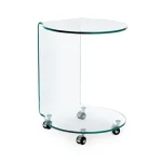 Klubska miza IRIDE je narejena iz stekla debeline 10 mm. Vrtljive noge so iz plastike. Klubska miza je izjemno priročen in edinstven kos pohištva. S svojo