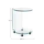 Klubska miza IRIDE je narejena iz stekla debeline 10 mm. Vrtljive noge so iz plastike. Klubska miza je izjemno priročen in edinstven kos pohištva. S svojo