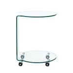 Klubska miza IRIDE je narejena iz stekla debeline 10 mm. Vrtljive noge so iz plastike. Klubska miza je izjemno priročen in edinstven kos pohištva. S svojo