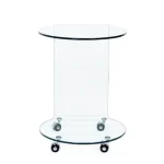 Klubska miza IRIDE je narejena iz stekla debeline 10 mm. Vrtljive noge so iz plastike. Klubska miza je izjemno priročen in edinstven kos pohištva. S svojo