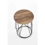 Klubska miza JEMI . Klubska mizica JEMI vas bo navdušila. Narejena je iz kovine in laminirane mizne plošče. Mizna plošča je v barvi oreh s kombinacijo