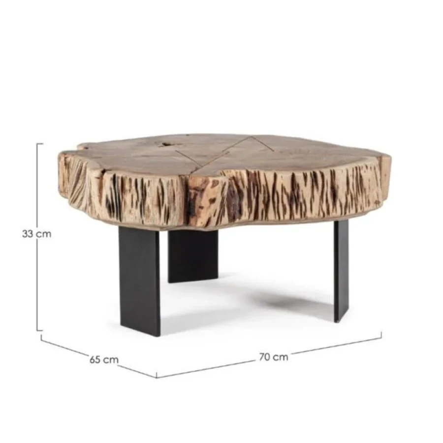 Klubska miza KEVAL NATURAL 70X65 . Klubska miza KEVAL NATURAL 70X65 je narejena iz lesa ter jeklenih nog. Dimenzije: širina: 70cm globina: 65cm višina: