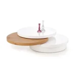 Klubska miza LINA . Klubska miza LINA je moderna, kvalitetna in stabilna. Miza je narejena iz lakirane MDF plošče. Dobavljiva je v hrast / beli visoki sijaj