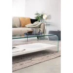 Klubska miza LINE WOOD bela 110X55 . Klubska miza LINE WOOD v beli barvi je popolen kos pohištva za vašo dnevno sobo. Narejena je iz prozornega stekla
