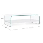 Klubska miza LINE WOOD bela 110X55 . Klubska miza LINE WOOD v beli barvi je popolen kos pohištva za vašo dnevno sobo. Narejena je iz prozornega stekla