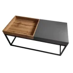 Klubska miza LUNASA . Klubska miza LUNASA, je eleganten kos pohištva. Zgornji del je narejen iz MDF-ja in furnirja. Ogrodje je narejeno iz kovine. S svojo