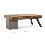 Klubska miza MANCHESTER 118X70 . Klubska miza MANCHESTER 118X70 ima okvir iz lesa in jekla, noge so nastavljive. Dimenzije: širina: 118cm globina: 70cm