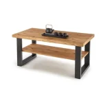 Klubska miza RITA . Moderna klubska miza RITA je kvalitetna ter stabilna in primerna za vsako dnevno sobo. Miza je narejena iz furnirja. Podnožje pa je