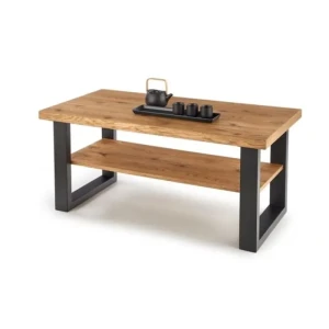 Klubska miza RITA . Moderna klubska miza RITA je kvalitetna ter stabilna in primerna za vsako dnevno sobo. Miza je narejena iz furnirja. Podnožje pa je