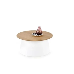 Klubska miza RORY . Klubska miza RORY je odlično oblikovana in posebnega videza. Popestrila bo vašo dnevno sobo. Plošča mize je iz furnirja, podnožje pa