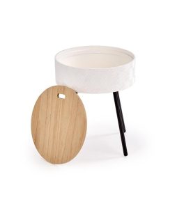 Klubska miza RUNA je modernega dizajna in zelo priročna. Izdelana je iz lakirane MDF plošče, podnožje pa je iz jekla. Plošča mize se odstrani in v samo