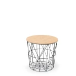 Klubska miza TENERIFI . Moderna klubska mizica TENERIFI, narejena iz kovine, furnirja in laminirane mizne plošče. Dobavljiva je v paleti različnih barv.